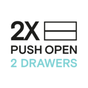 Push open -sarja 2 vetolaatikon allaskaappiin