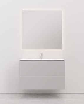 Vanity unit with basin 100 cm LEILI grey 2 Drawers