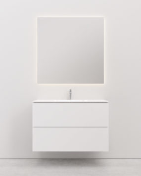 Vanity unit with basin 100 cm LEILI white 2 Drawers