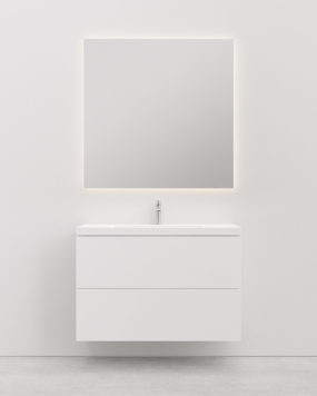 Vanity Unit With Basin Soilu S 100 cm white - 2 Drawers