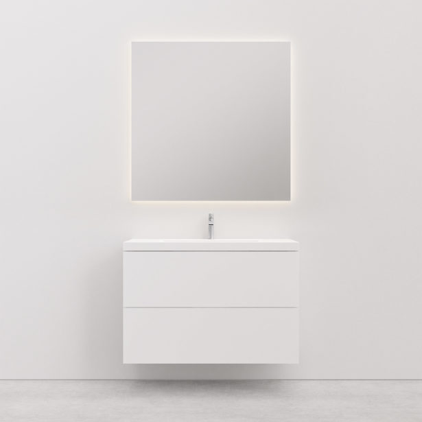 Vanity Unit With Basin Soilu S 100 cm white - 2 Drawers