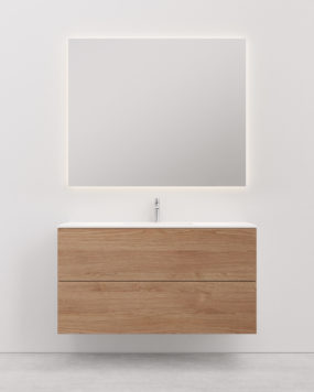 Vanity unit with basin 120 cm KITKA oak 2 Drawers