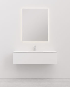 Vanity unit with basin 120 cm KITKA white 1 Drawer