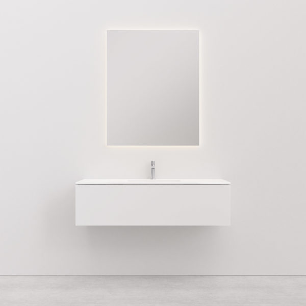 Vanity unit with basin 120 cm KITKA white 1 Drawer