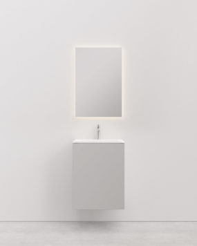 Vanity unit with basin 50 cm KITKA grey with door
