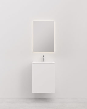 Vanity unit with basin 50 cm KITKA white with door