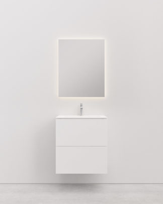 Vanity unit with basin 60 cm KITKA white 2 Drawers