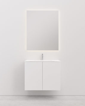 Vanity unit with basin 80 cm KITKA white with doors