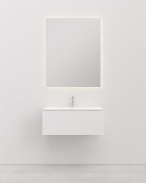Vanity unit with basin 80 cm KITKA white 1 Drawer
