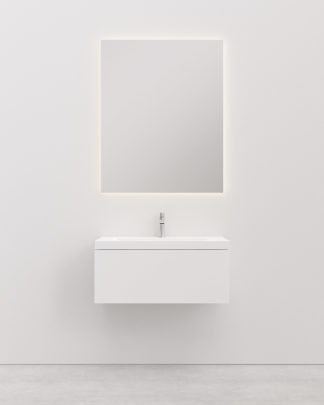 Vanity Unit With Basin Soilu S 80 cm white 1 Drawer