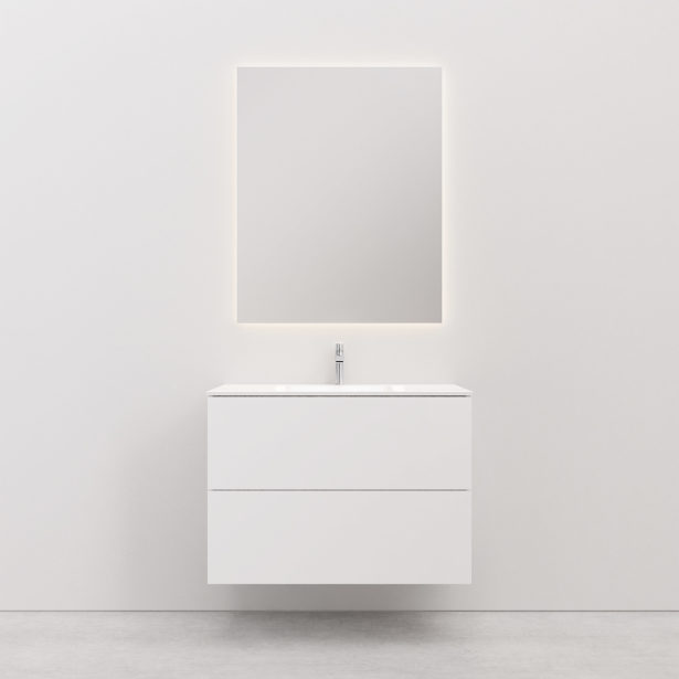 Vanity unit with basin 90 cm LEILI white 2 Drawers