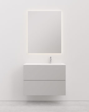 Vanity unit with basin 120 cm KITKA right grey 2 Drawers