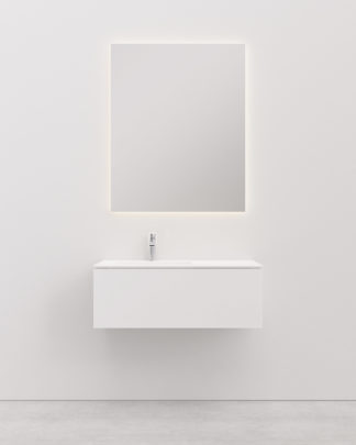 Vanity unit with basin 90 cm left KITKA white 1 Drawer