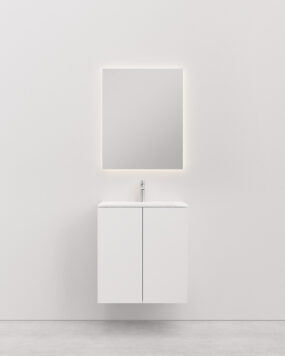 Vanity unit with basin 60 cm KITKA white with doors