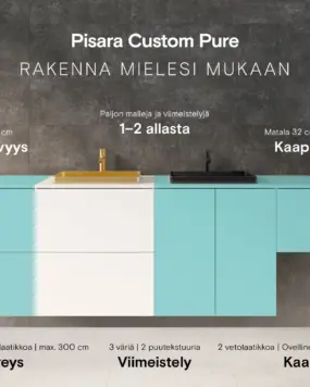 Pisara Custom Pure räätälöitava allaskaappi