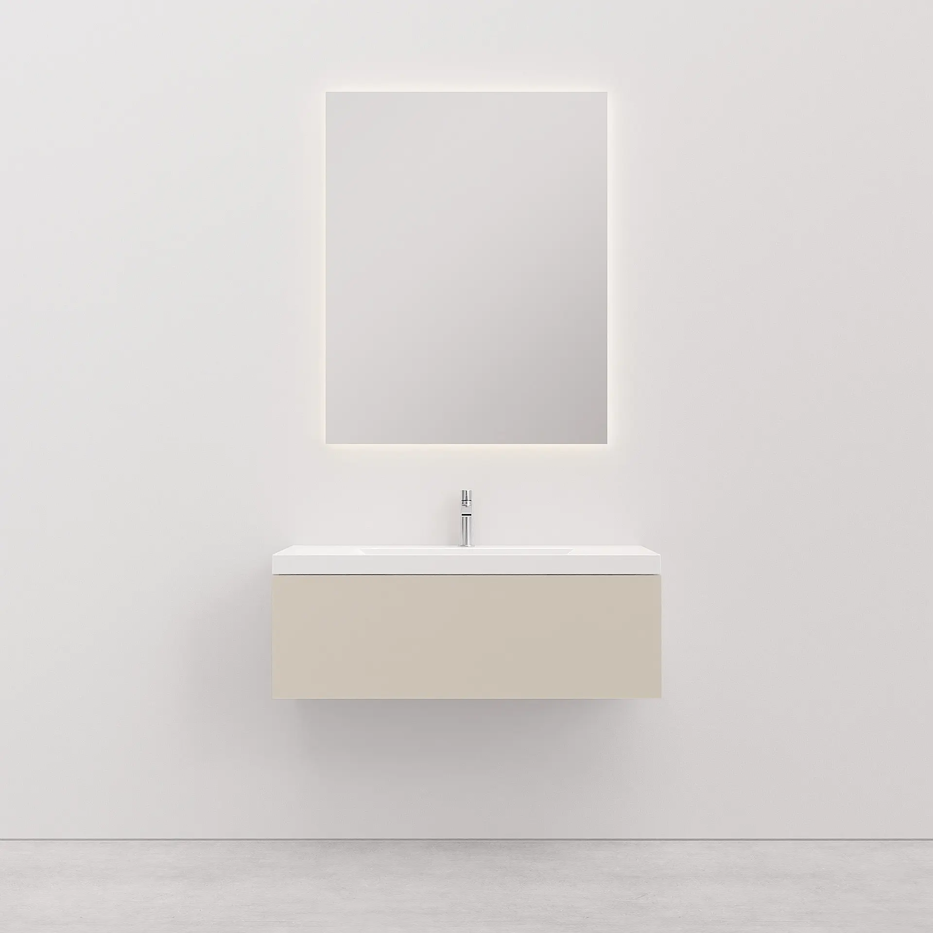 Vanity unit with basin 100 cm Soilu S Sand with 1 drawer
