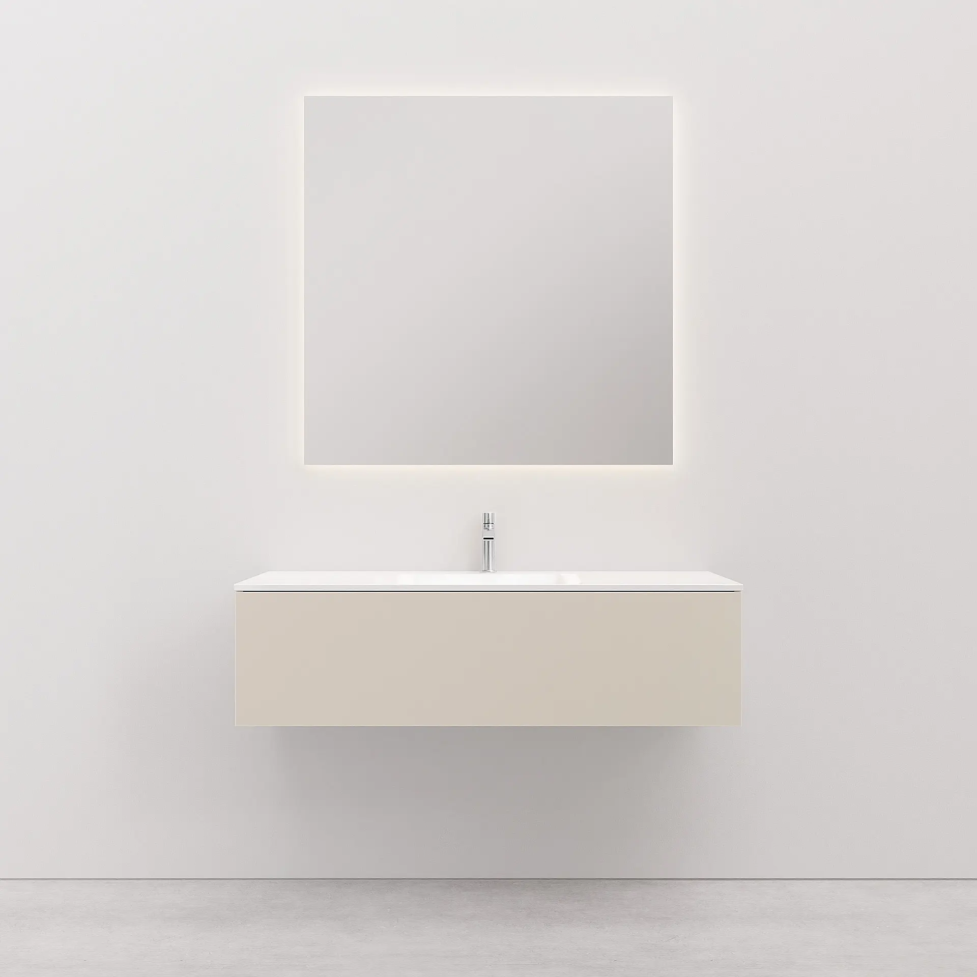 Vanity unit with basin 120 cm Leili L Sand 1 drawer