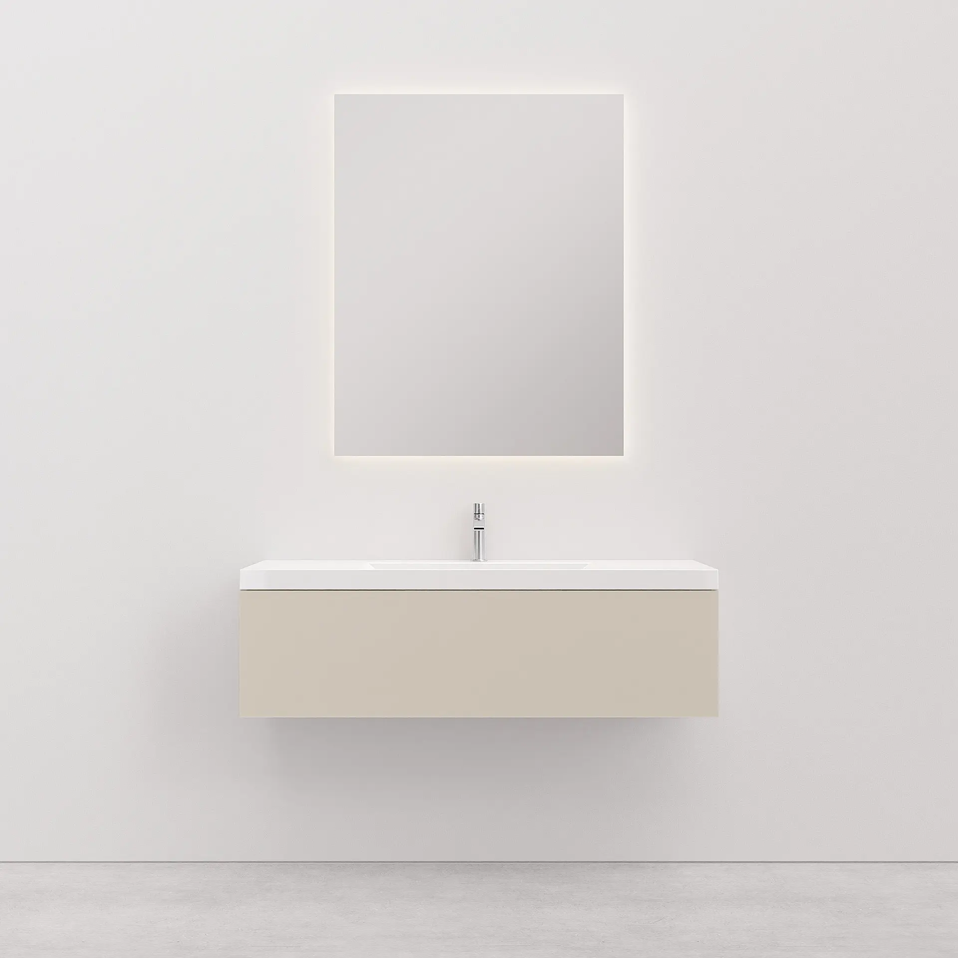 Vanity unit with basin 120 cm Soilu S Sand with 1 drawer