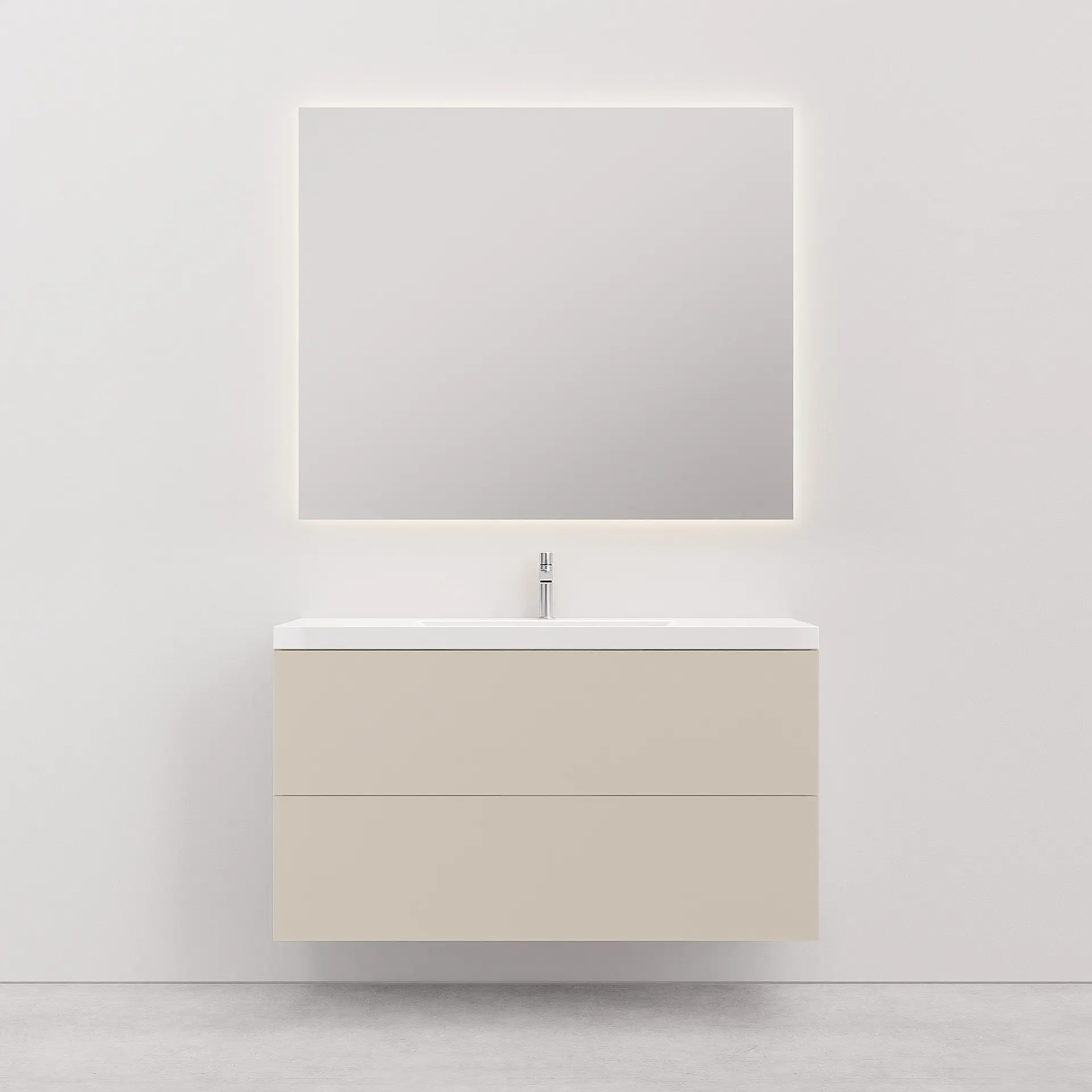Vanity unit with basin 120 cm Soilu S Sand with 2 drawers