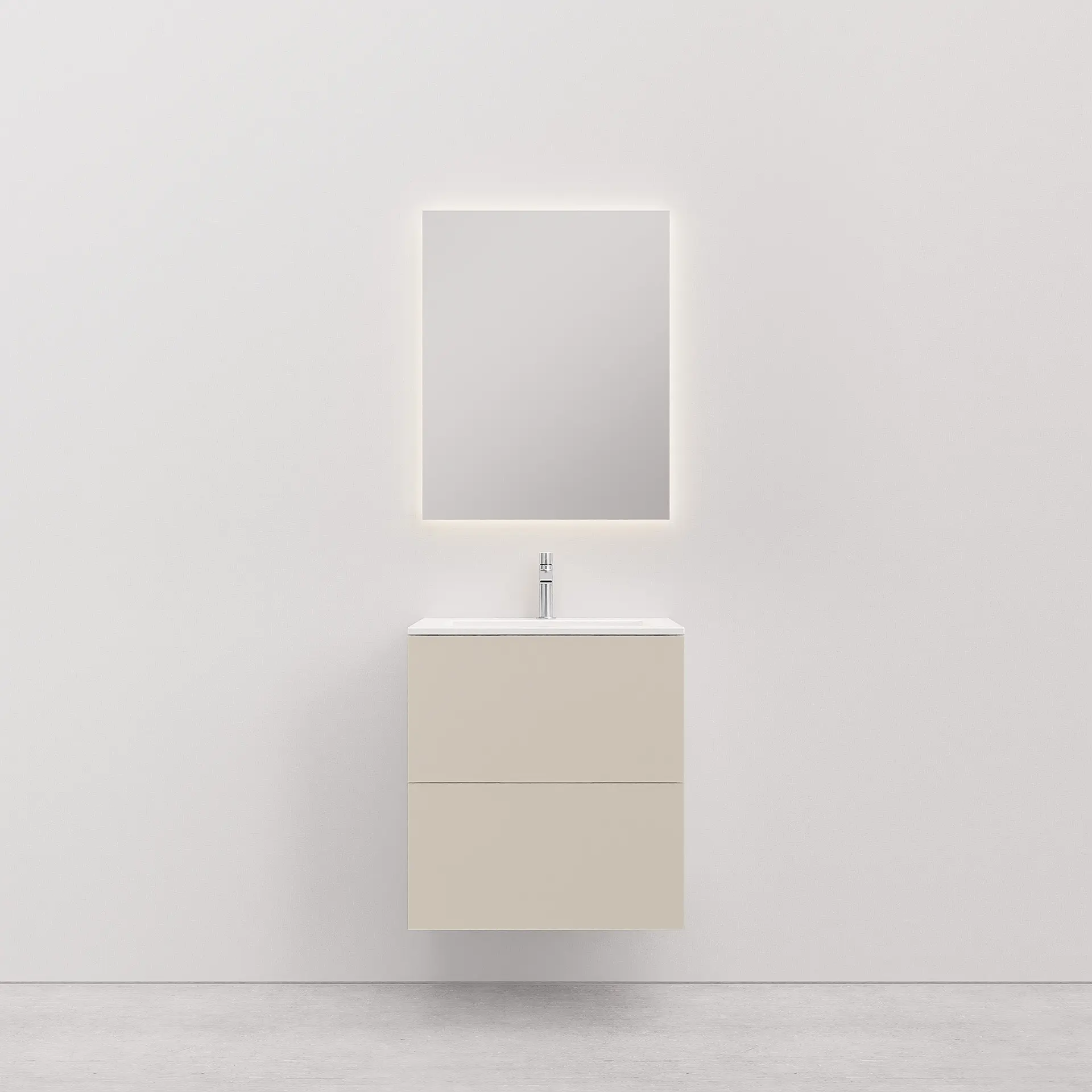 Vanity unit with basin 60 cm Kitka M Sand with 2 drawers
