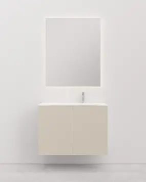 Vanity unit with basin 90 cm Kitka M (90R, sink right) Sand with doors