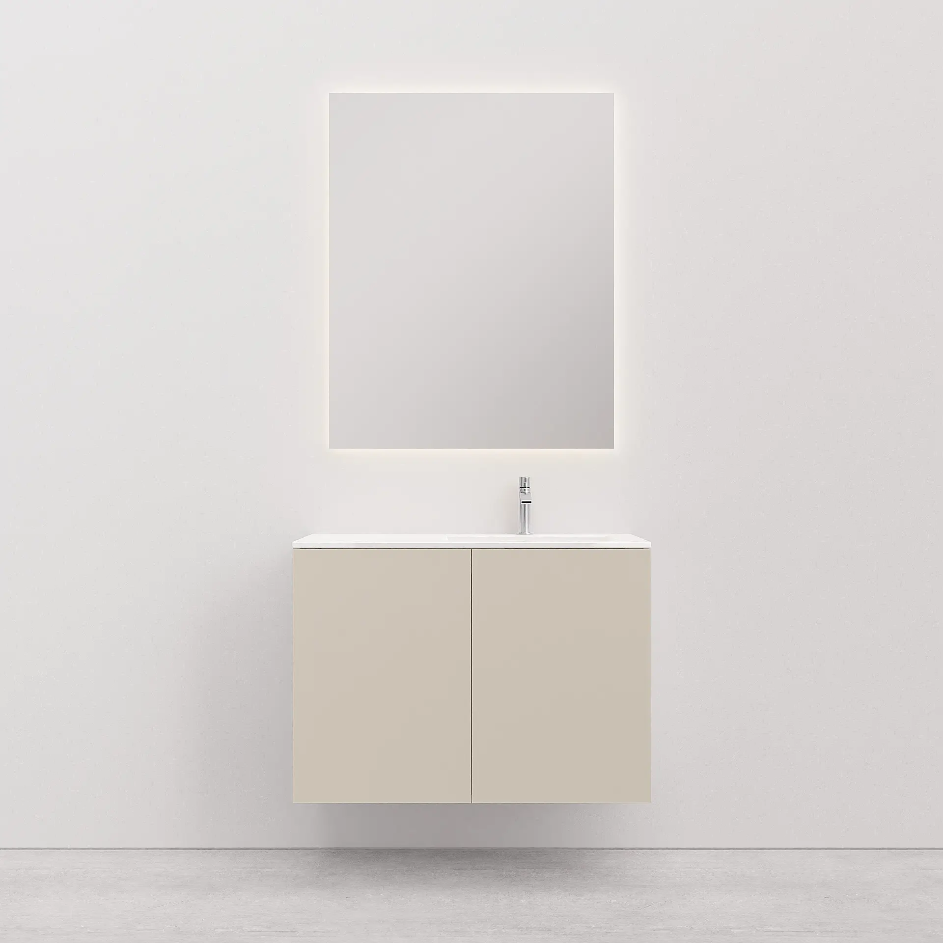 Vanity unit with basin 90 cm Kitka M (90R, sink right) Sand with doors