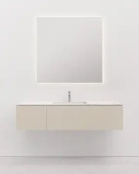 Vanity unit Custom Silestone 40+60+40 cm 1 drawer, Sand, top Calacatta Gold
