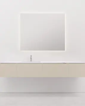 Vanity unit Custom Silestone 40+60+60+40 cm 1 drawer, Sand, top Calacatta Gold