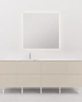Allaskaappi altaalla Custom Silestone 40+60+60+40 cm 2 vetolaatikkoa, hiekka, taso Calacatta Gold