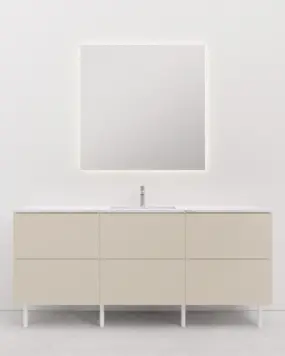 Vanity unit Custom Silestone 60+60+60 cm 2 drawers, Sand, top Calacatta Gold