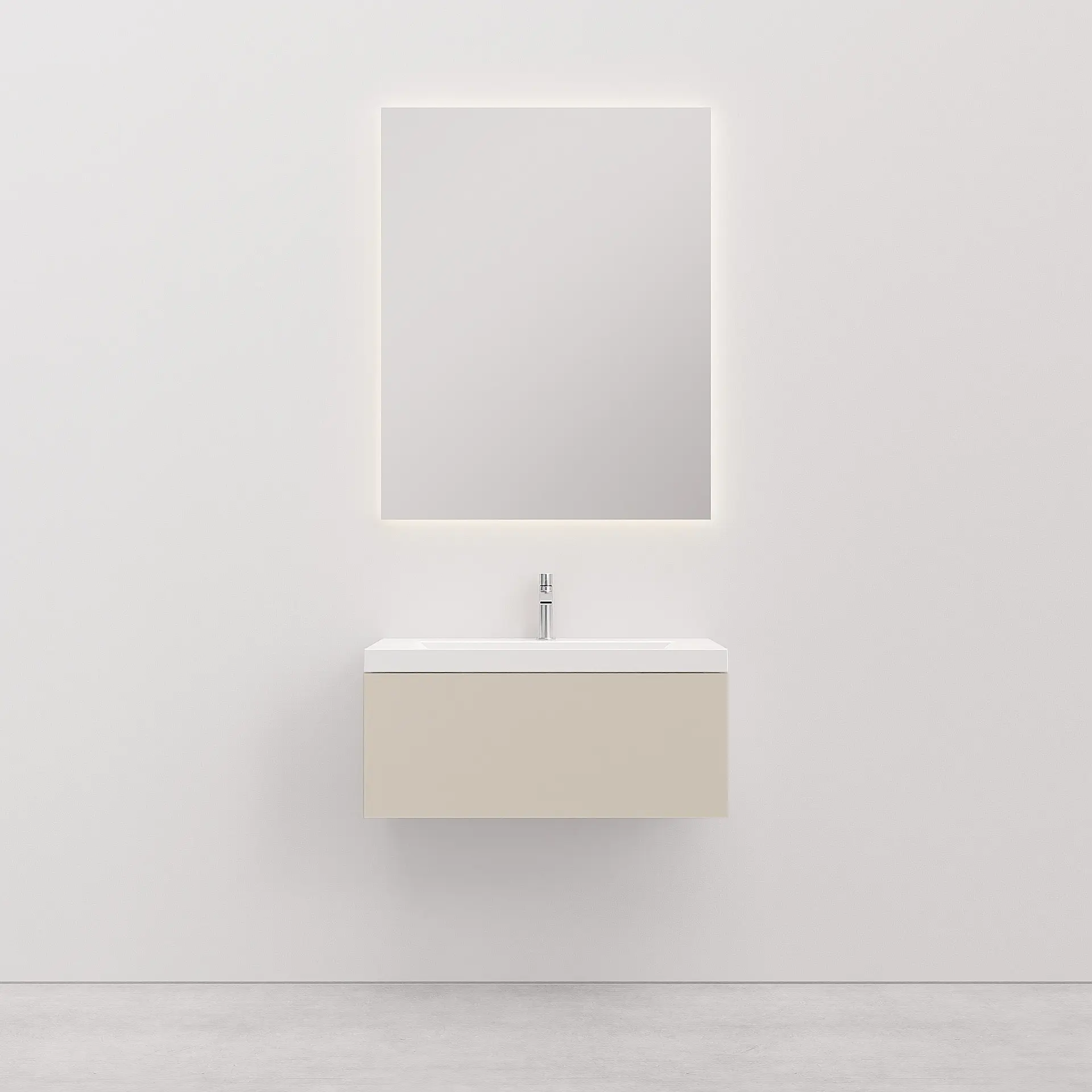 Vanity unit with basin 80 cm Soilu S Sand with 1 drawer